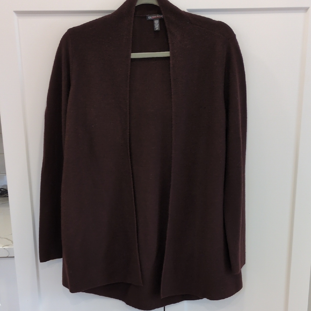 Eileen Fisher Merino Wool Open Front Cardigan